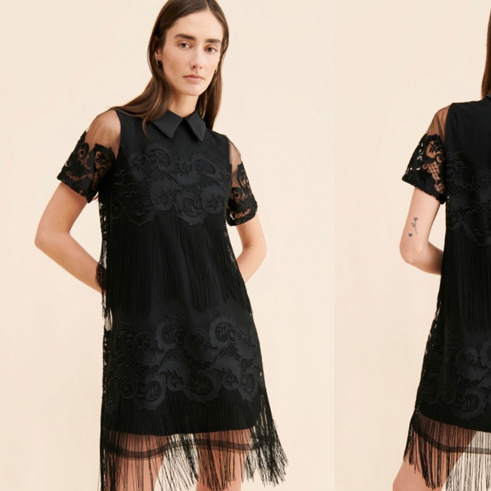 NWT Maeve Fringe Shift Mini Dress in XS